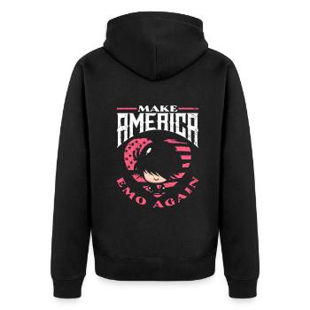 Emoticon Make America Emo Again Emocore Aesthetic - Unisex Premium Organic Zip Hoodie - black - Back - Nico (187cm)