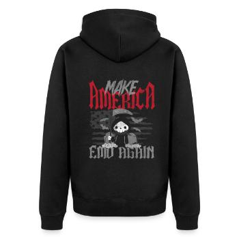 Emoticon Make America Emo Again Emocore Aesthetic - Unisex Premium Organic Zip Hoodie - black - Back - Nico (187cm)