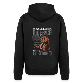 Emoticon Make America Emo Again Emocore Aesthetic - Unisex Premium Organic Zip Hoodie - black - Back - Nico (187cm)