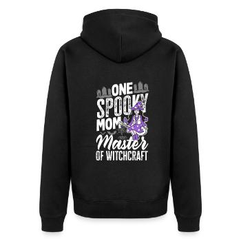 One Spooky Mom Mother Retro Halloween Costume - Unisex Premium Bio Zip Hoodie - Schwarz - Hinten - Nico (187cm)