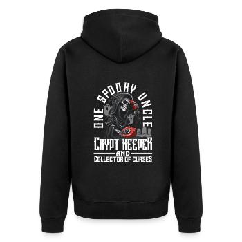 One Spooky Cousin Retro Halloween Costume - Unisex Premium Bio Zip Hoodie - Schwarz - Hinten - Nico (187cm)