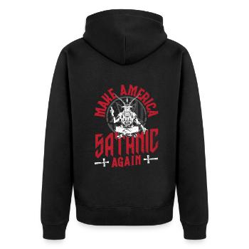 Satan rend l’Amérique satanique à nouveau occulte - Veste à capuche bio Premium Unisexe - noir - Dos - Nico (187cm)