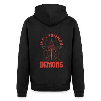 Occult - Unisex Premium Organic Zip Hoodie - black - Back - Nico (187cm)