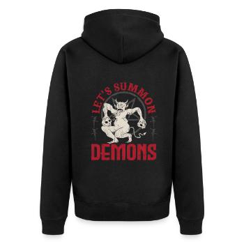 Occult - Unisex Premium Bio Zip Hoodie - Schwarz - Hinten - Nico (187cm)