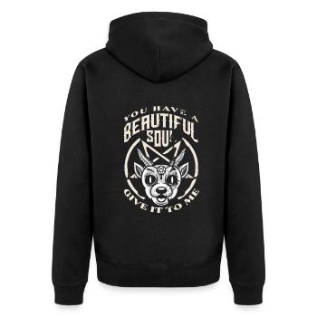 Satan Tu as une belle âme Donnez-le-moi - Veste à capuche bio Premium Unisexe - noir - Dos - Nico (187cm)
