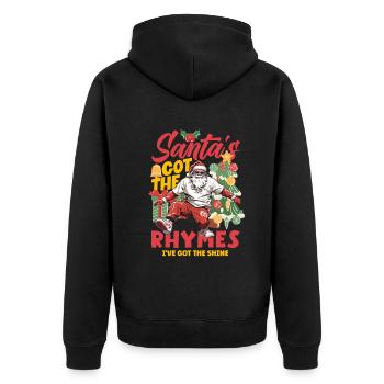 Le Père Noël a les rimes DJ Xmas Hip Hop Breakdance - Veste à capuche bio Premium Unisexe - noir - Dos - Nico (187cm)