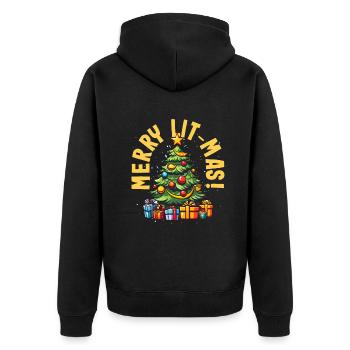 Joyeux Lit-mas DJ Xmas Rappeur Hip Hop - Veste à capuche bio Premium Unisexe - noir - Dos - Nico (187cm)