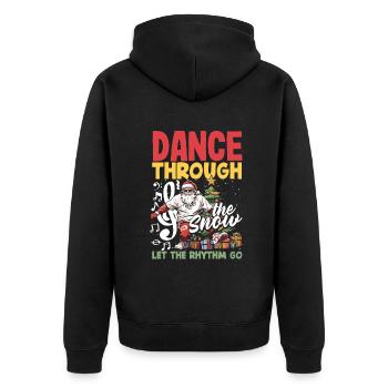 Santa's got the flow, let it snow DJ Xmas Hip Hop - Unisex Premium Bio Zip Hoodie - Schwarz - Hinten - Nico (187cm)