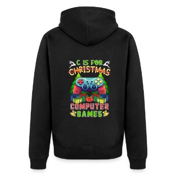 C est pour les jeux informatiques Gamer Noël Noël - Veste à capuche bio Premium Unisexe - noir - Dos - Nico (187cm)