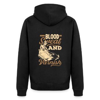 Blood Sweat et Vernis Travail du bois - Veste à capuche bio Premium Unisexe - noir - Dos - Nico (187cm)