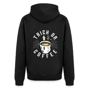 Coffee Latte Lover Ghost Halloween Spooky Season - Unisex Premium Organic Zip Hoodie - black - Back - Nico (187cm)