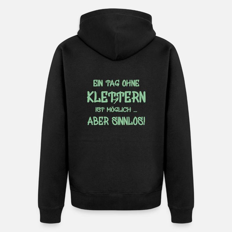 Kletterer Boulderer klettern bouldern - Unisex Premium Bio Zip Hoodie - Schwarz