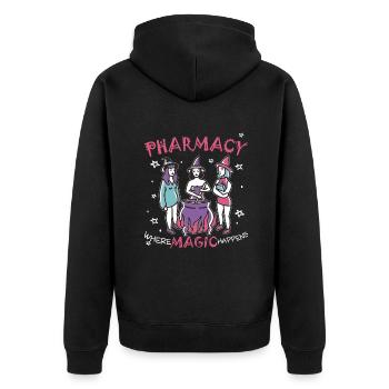 Pharmacie | Là où la magie opère - Veste à capuche bio Premium Unisexe - noir - Dos - Nico (187cm)