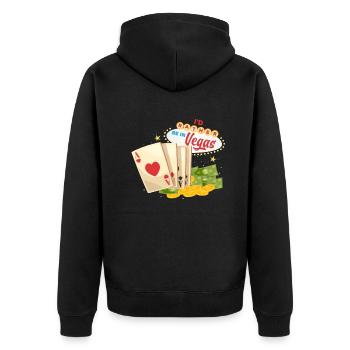 Lustiges Casino Las Vegas Roulette Slot Machine - Unisex Premium Bio Zip Hoodie - Schwarz - Hinten - Nico (187cm)
