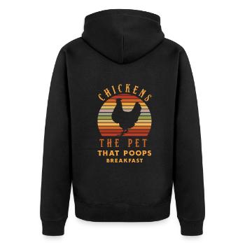 Chicken Chickens - Unisex Premium Organic Zip Hoodie - black - Back - Nico (187cm)