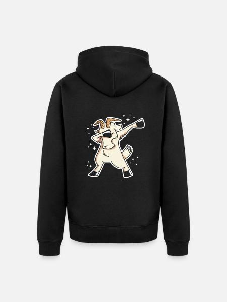 Chèvre Chèvre Chèvres - Veste à capuche bio Premium Unisexe - noir