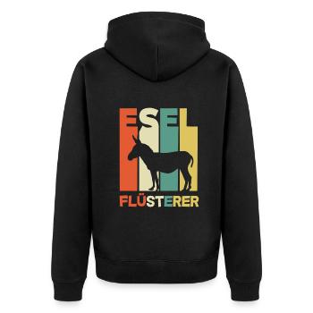 Esel Flüsterer Lustiges Esel Geschenk - Unisex Premium Bio Zip Hoodie - Schwarz - Hinten - Nico (187cm)