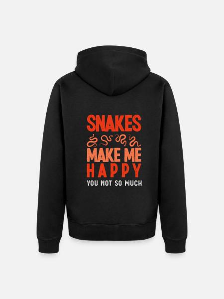 Käärme käärme käärme - Premium unisex luomu-huppari vetoketjulla - musta