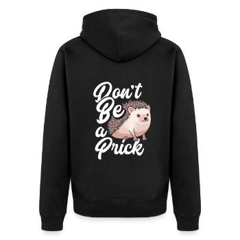 Hedgehog Hedgehog Hedgehog - Unisex Premium Organic Zip Hoodie - black - Back - Nico (187cm)