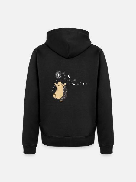 Hérisson Hérisson Hérisson - Veste à capuche bio Premium Unisexe - noir