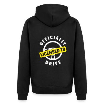 Driver's License Passed Gift - Unisex Premium Organic Zip Hoodie - black - Back - Nico (187cm)