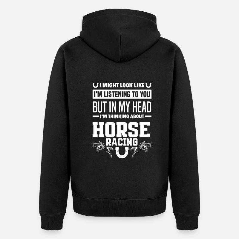 Courses de chevaux - Veste à capuche bio Premium Unisexe - noir