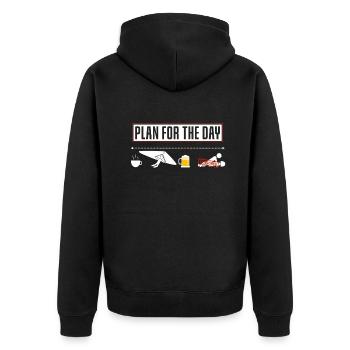 Fun plan for the day paragliding - Unisex Premium Organic Zip Hoodie - black - Back - Nico (187cm)