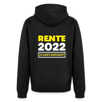 Rentner Rente 2022 Ruhestand Pensionierung Kollege - Unisex Premium Bio Zip Hoodie - Schwarz - Hinten - Nico (187cm)