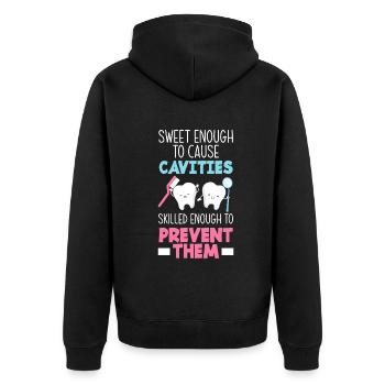 Dentist Dental Assistant Dental Assistant Gift - Unisex Premium Organic Zip Hoodie - black - Back - Nico (187cm)