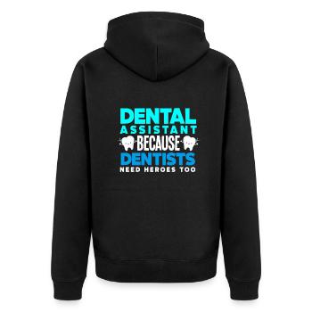 Dentist Dental Assistant Dental Assistant Gift - Unisex Premium Organic Zip Hoodie - black - Back - Nico (187cm)