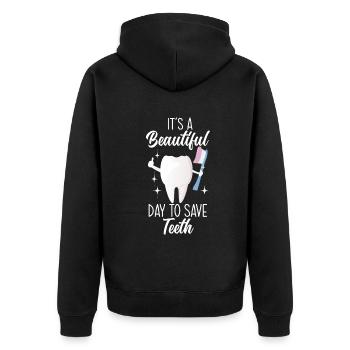 Dentist Dental Assistant Dental Assistant Gift - Unisex Premium Organic Zip Hoodie - black - Back - Nico (187cm)
