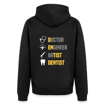 Dentiste Assistant dentaire Assistant dentaire Cadeau - Veste à capuche bio Premium Unisexe - noir - Dos - Nico (187cm)