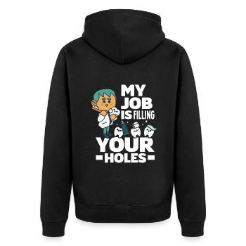 Dentist Dental Assistant Dental Assistant Gift - Unisex Premium Organic Zip Hoodie - black - Back - Nico (187cm)