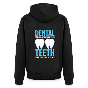 Dentiste Assistant dentaire Assistant dentaire Cadeau - Veste à capuche bio Premium Unisexe - noir - Dos - Nico (187cm)