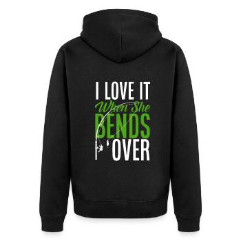 Cadeau amusant de pêcheur - Veste à capuche bio Premium Unisexe - noir - Dos - Nico (187cm)