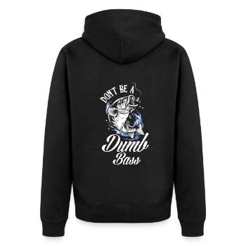 Fun Fishing Angler Fisherman Gift - Unisex Premium Organic Zip Hoodie - black - Back - Nico (187cm)