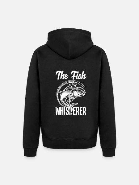 Cadeau amusant de pêcheur - Veste à capuche bio Premium Unisexe - noir