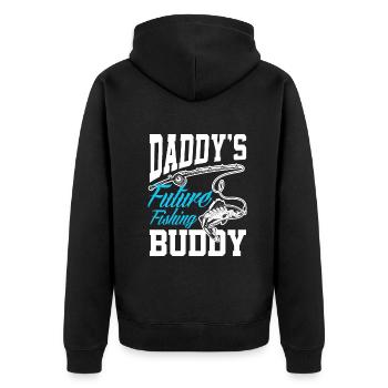 Fun Fishing Angler Fisherman Gift - Unisex Premium Organic Zip Hoodie - black - Back - Nico (187cm)