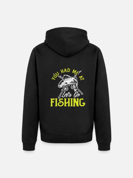 Fun Fishing Angler Fisherman Gift - Unisex Premium Organic Zip Hoodie - black