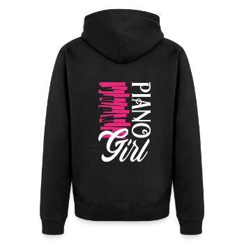 Lustiges Klavierspieler Klavier Piano Pianist - Unisex Premium Bio Zip Hoodie - Schwarz - Hinten - Nico (187cm)