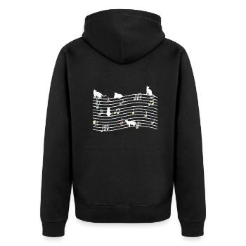 Lustiges Klavierspieler Klavier Piano Pianist - Unisex Premium Bio Zip Hoodie - Schwarz - Hinten - Nico (187cm)