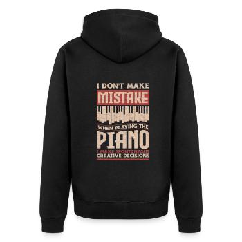 Lustiges Klavierspieler Klavier Piano Pianist - Unisex Premium Bio Zip Hoodie - Schwarz - Hinten - Nico (187cm)