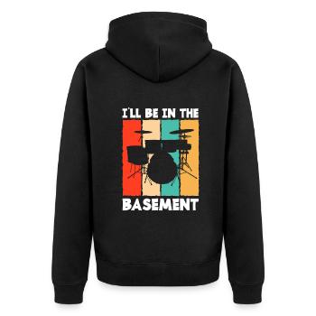 Cadeau de batteur de batterie - Veste à capuche bio Premium Unisexe - noir - Dos - Nico (187cm)