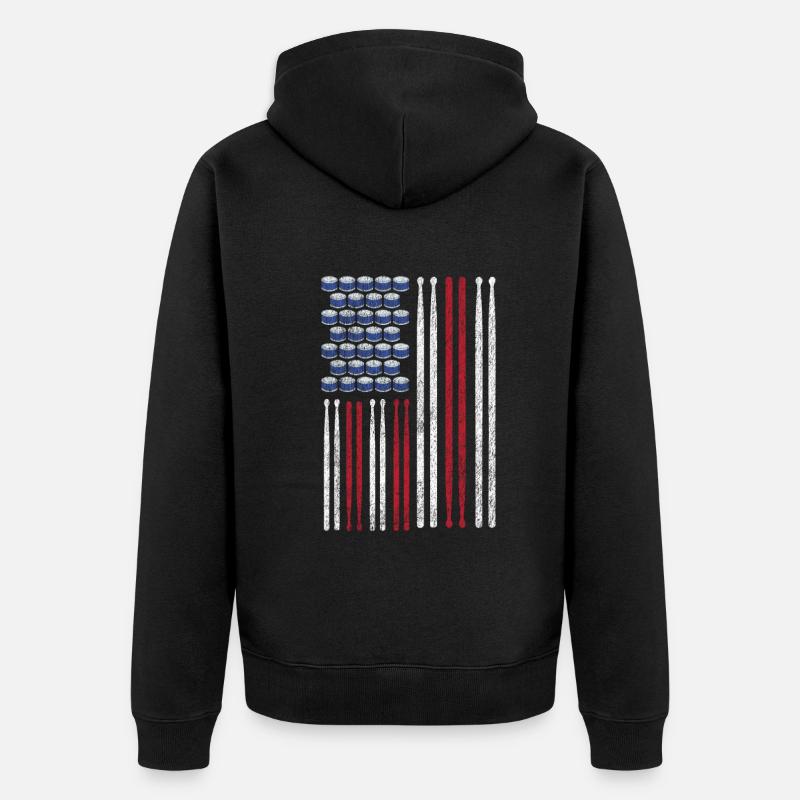 Drums Drummer Gift - Unisex Premium Organic Zip Hoodie - black