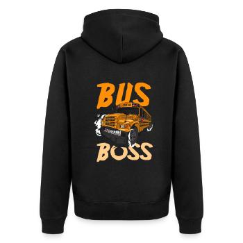 Funny school bus driver school bus bus driver - Unisex Premium Organic Zip Hoodie - black - Back - Nico (187cm)
