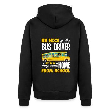 Funny school bus driver school bus bus driver - Unisex Premium Organic Zip Hoodie - black - Back - Nico (187cm)