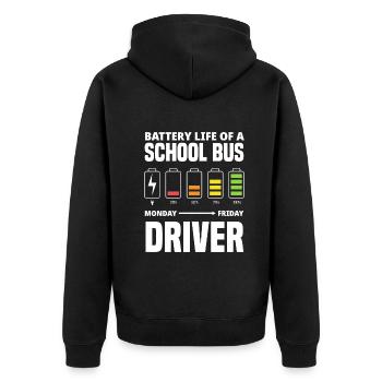 Funny school bus driver school bus bus driver - Unisex Premium Organic Zip Hoodie - black - Back - Nico (187cm)