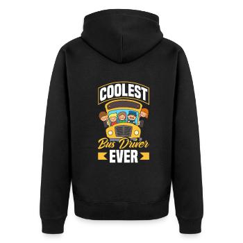 Funny school bus driver school bus bus driver - Unisex Premium Organic Zip Hoodie - black - Back - Nico (187cm)