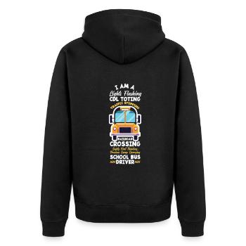 Funny school bus driver school bus bus driver - Unisex Premium Organic Zip Hoodie - black - Back - Nico (187cm)