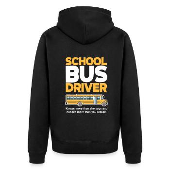 Funny school bus driver school bus bus driver - Unisex Premium Organic Zip Hoodie - black - Back - Nico (187cm)